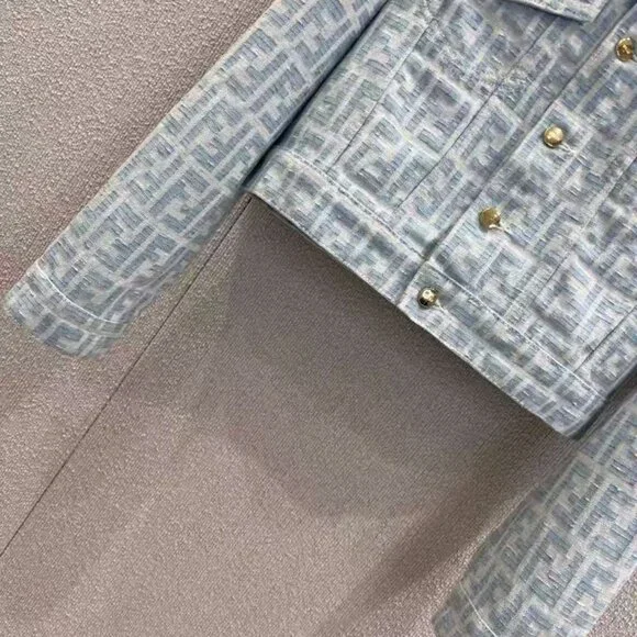 Fendi Jacquard Collar Denim Jacket - Picture 5 of 8